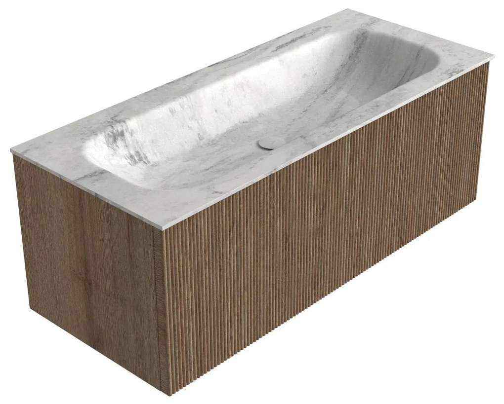 Mondiaz Kurve-dlux 110cm badmeubel dusk met 1 lade en wastafel big medium midden zonder kraangat opalo