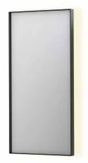 INK SP32 spiegel - 40x4x80cm rechthoek in stalen kader incl indir LED - verwarming - color changing - dimbaar en schakelaar - geborsteld metal black 8410005