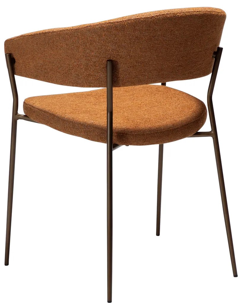 Dan-Form Reboot Eetkamerstoel Met Ronde Rug Boucle Pumpkin Spice Oranje