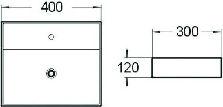 Mexen Mini opbouw wastafel 40 x 30 cm, wit - 21094000