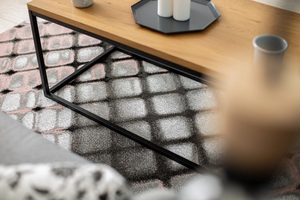 Tapijt INTERO REFLEX 3D Geruite ,  rozekleuring