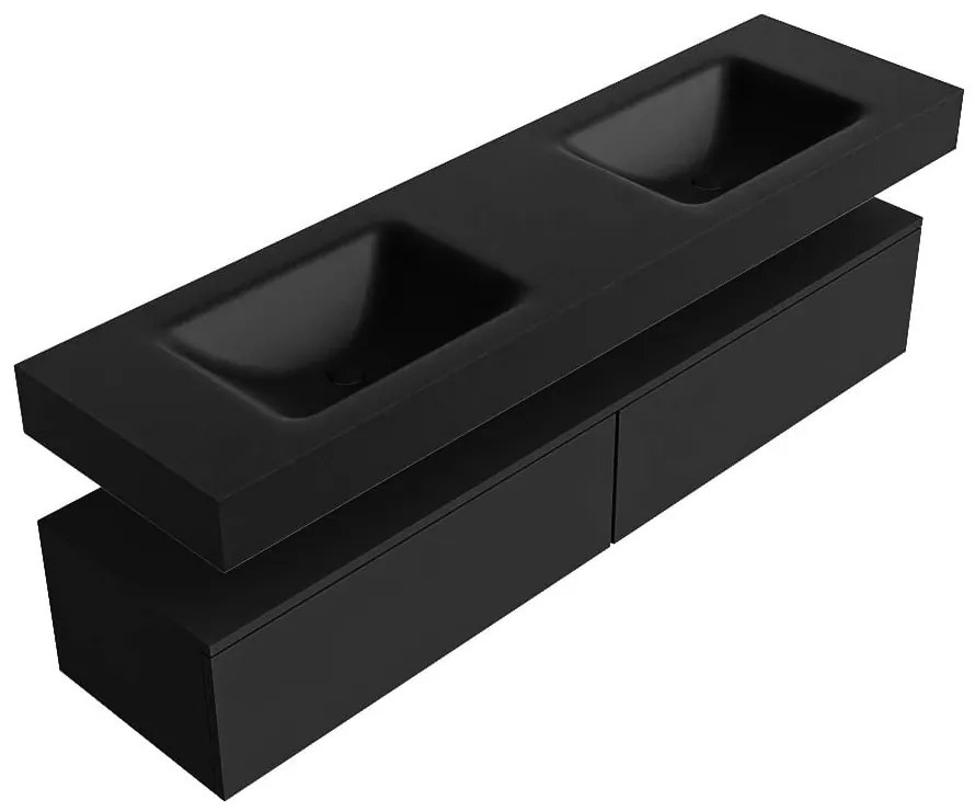 Zaro Alan badmeubel 170cm urban 2 lades met vrijhangende wastafel cloud dubbel zonder kraangat urban