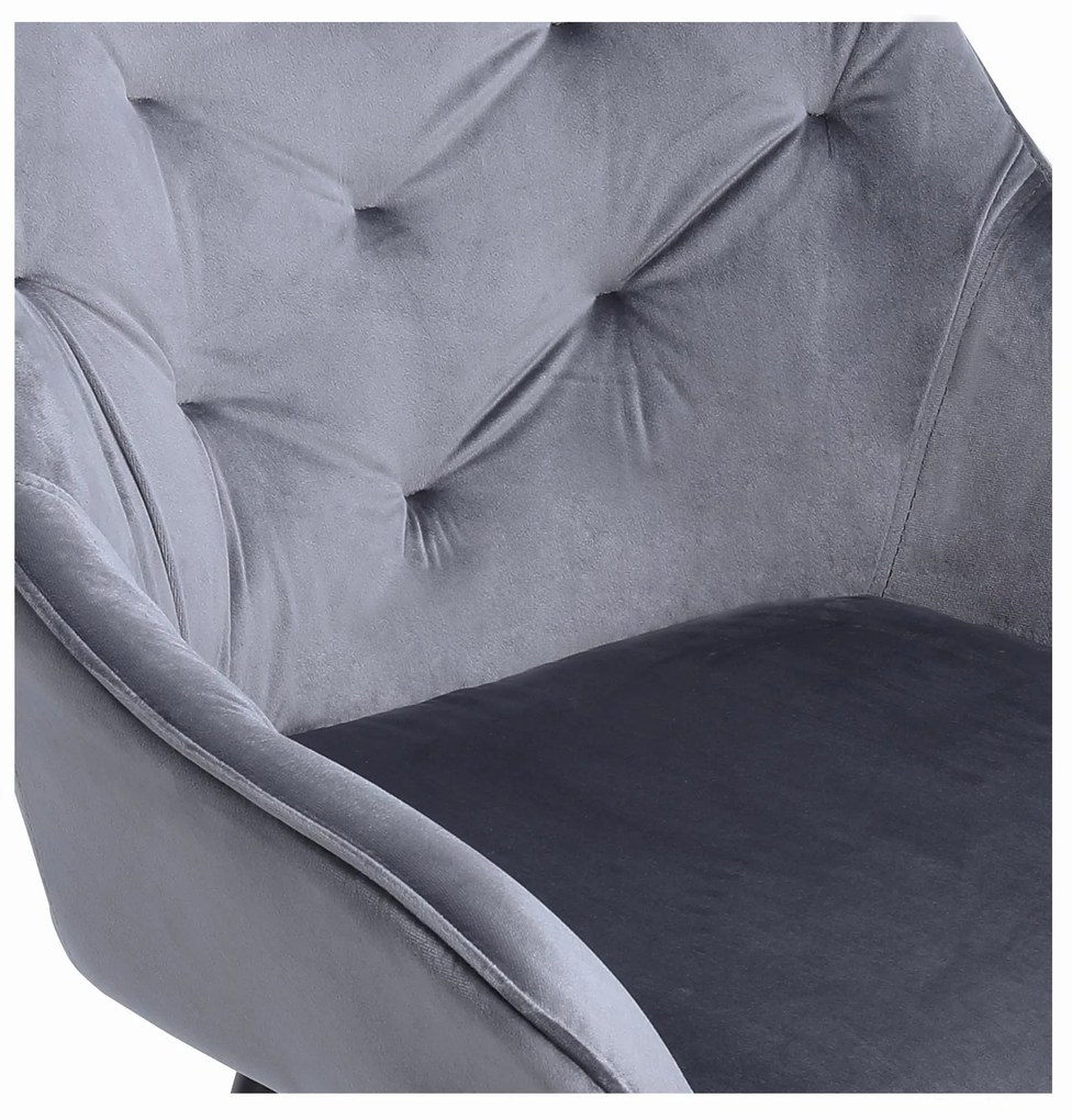 stoel K487, grijs - modern, doorgestikt, glamour, voor salon, eetkamer, VELVET