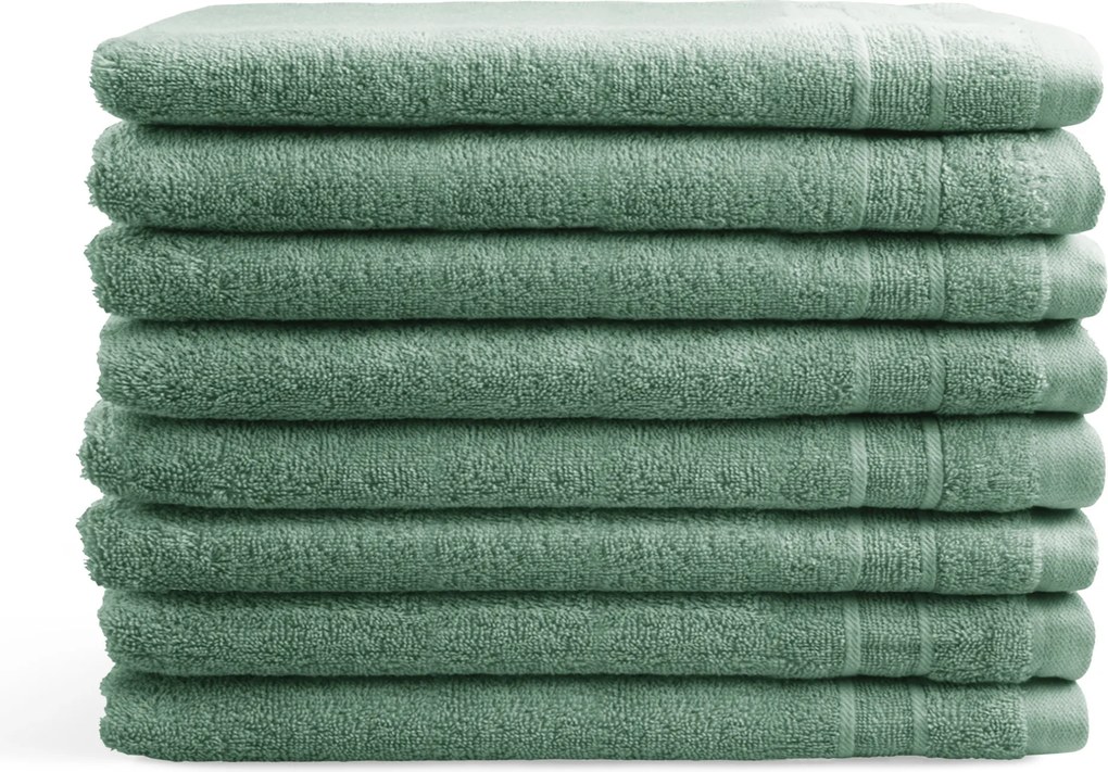 Washandjes DoubleLife Recycled Cotton Collectie– 8 stuks – 16×21 – stone green