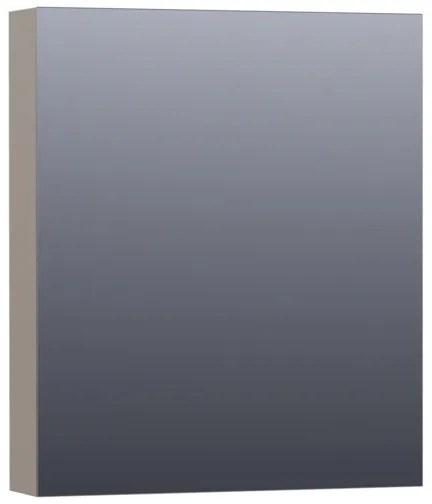 Saniclass Dual spiegelkast 60x70x15cm verlichting geintegreerd rechthoek 1 draaideur Mat Taupe MDF 7169