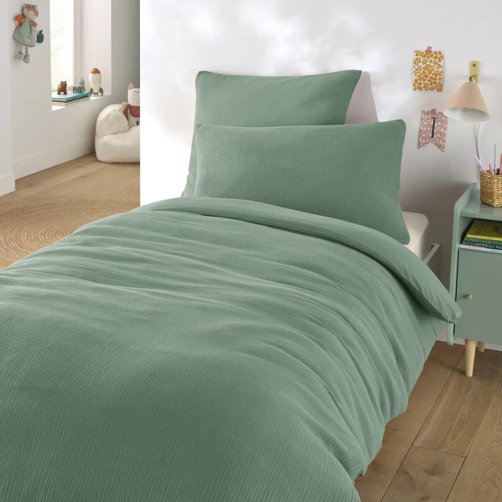 Kinderdekbedovertrek in gaas/gewassen katoen, Kumco