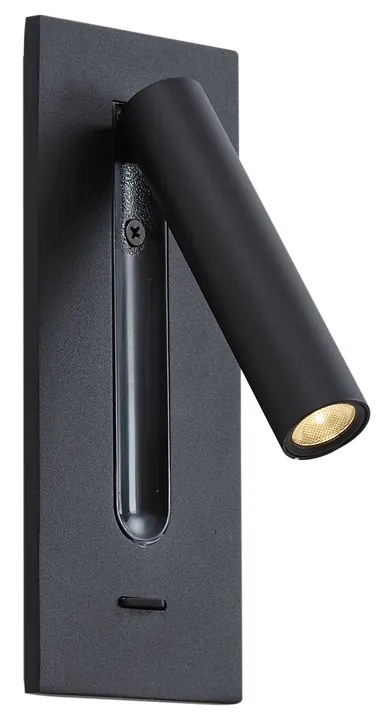 Moderne wandlamp zwart incl. LED - Plaza