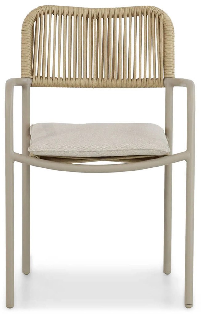 Tuinset Ronde Tuintafel 6 personen 180 cm Aluminium/rope Taupe Coco Penya/Fungo