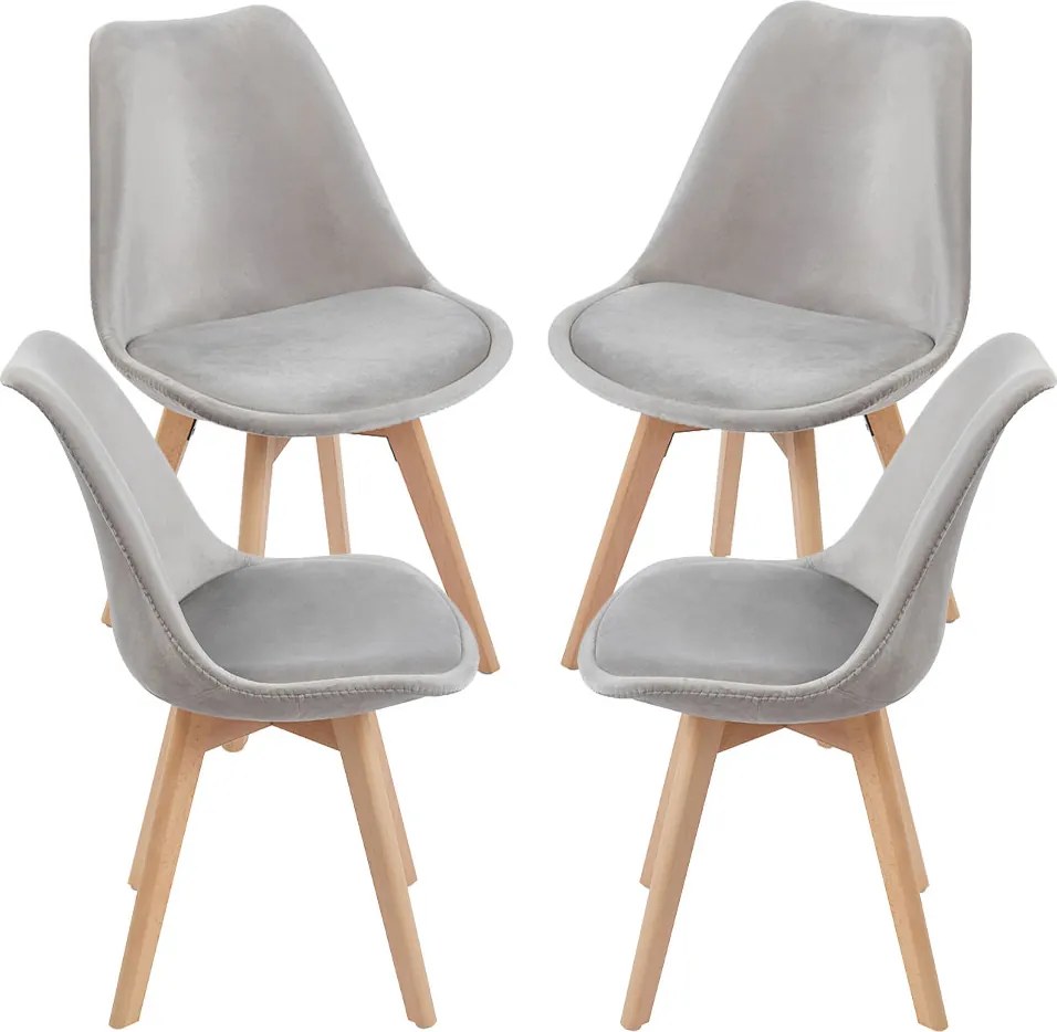 Set 4 Synk Fluwelen Stoelen