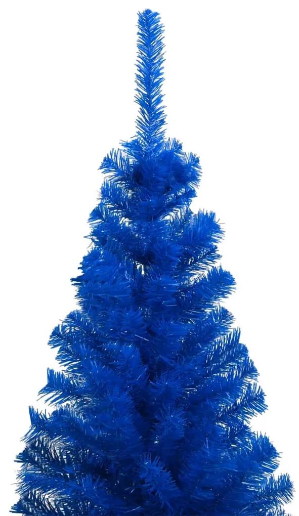 vidaXL Kunstkerstboom met LED's en kerstballen 120 cm PVC blauw
