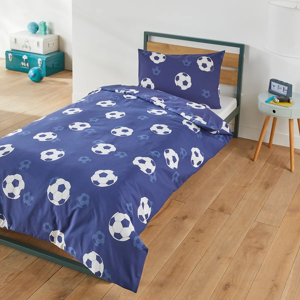 Bedset in katoen, rechthoekige kussensloop , Blue Goal