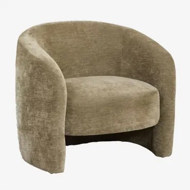 Gombren Gestoffeerde Fauteuil Chenille Saliegroen - Sklum