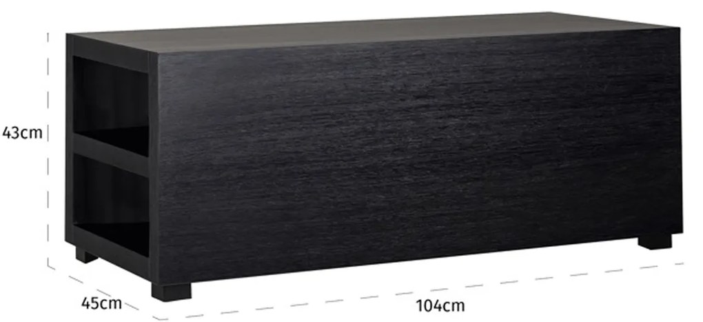 Richmond Interiors Oakura Tussentafel Bank Element Zwart - 104 X 45cm.