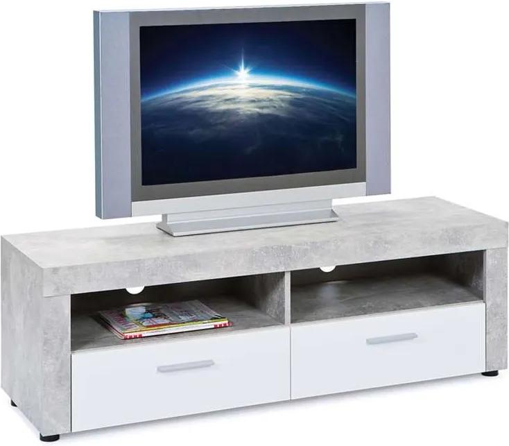 TV-meubel Tisvilde - grijs/wit - 42x134x43 cm - Leen Bakker