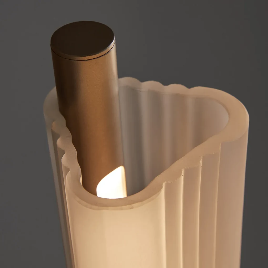 Vloerlamp in gezandstraald glas, design Gallina, Strozzi