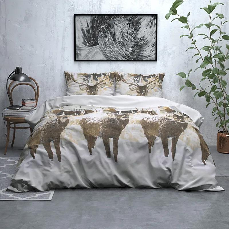 Sleeptime Elegance Snowy Deer - Verwarmend Flanel Lits-jumeaux (240 x 200/220 cm + 2 kussenslopen) Dekbedovertrek