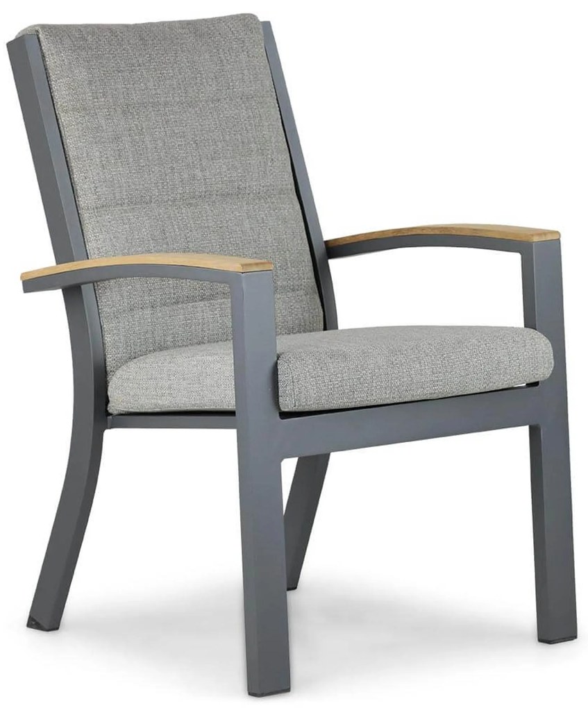 Tuinset 4 personen 100 cm Aluminium/teak Grijs Osmen Midura/Borello