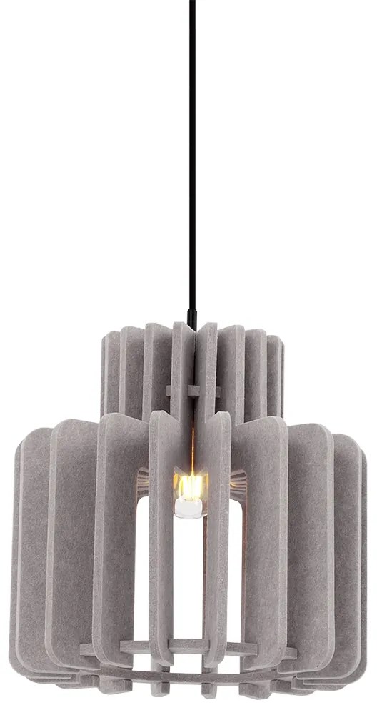 Retro hanglamp zwart met taupe kap - Felt