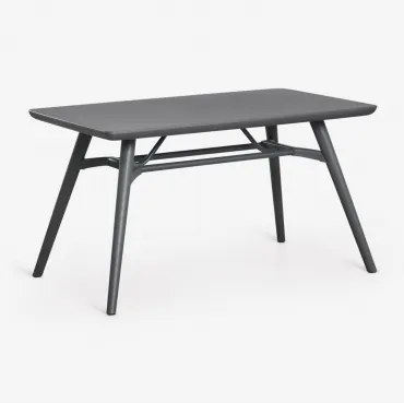 Rectangulaire Tuintafel 135x80 Cm Van Polypropyleen Scand Grijs – Grafiet - Sklum