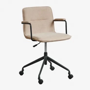 Seifert Bureaustoel Met Wielen En Armleuningen Zwart & Stof Tarwe Bruin & Stof - Sklum