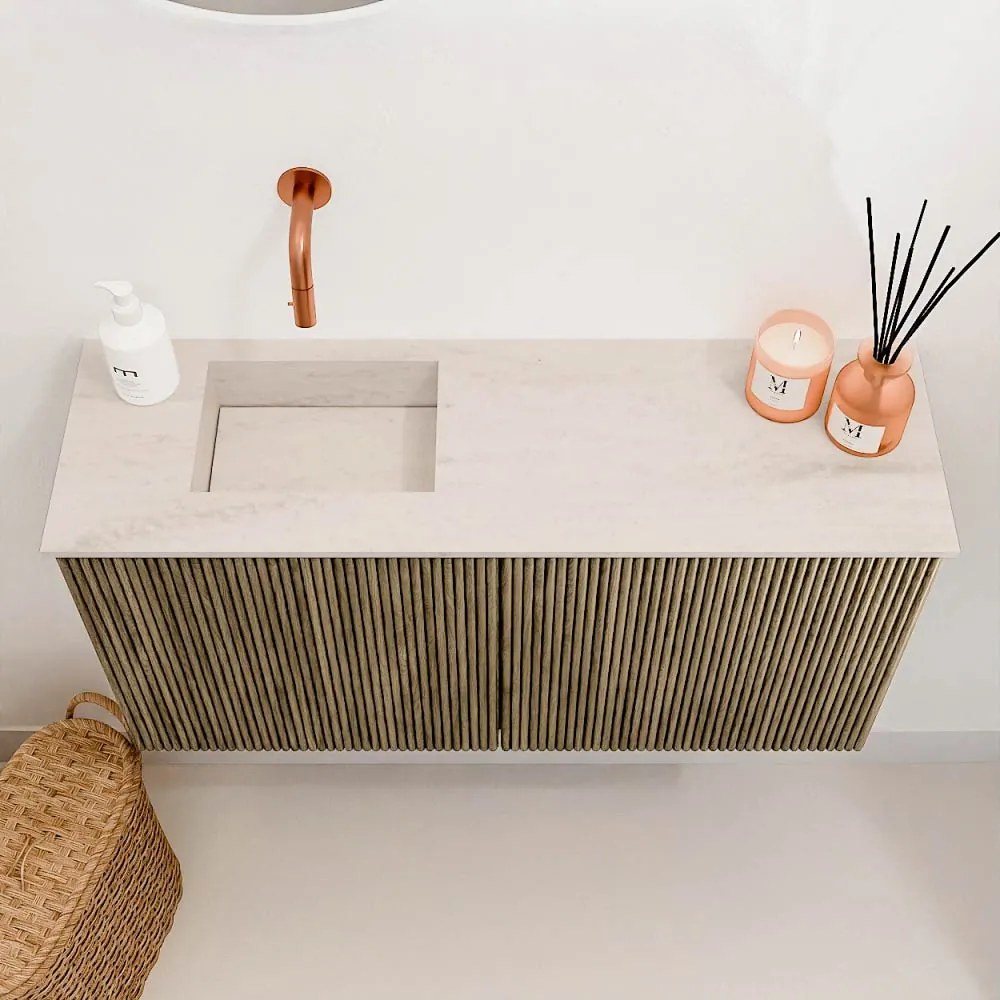 Mondiaz Joya DLux 80cm toiletmeubel dusk met wastafel faye links zonder kraangat meli