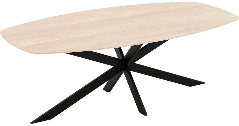 Goossens Excellent Eettafel Floyd, Semi ovaal 240 x 120 cm