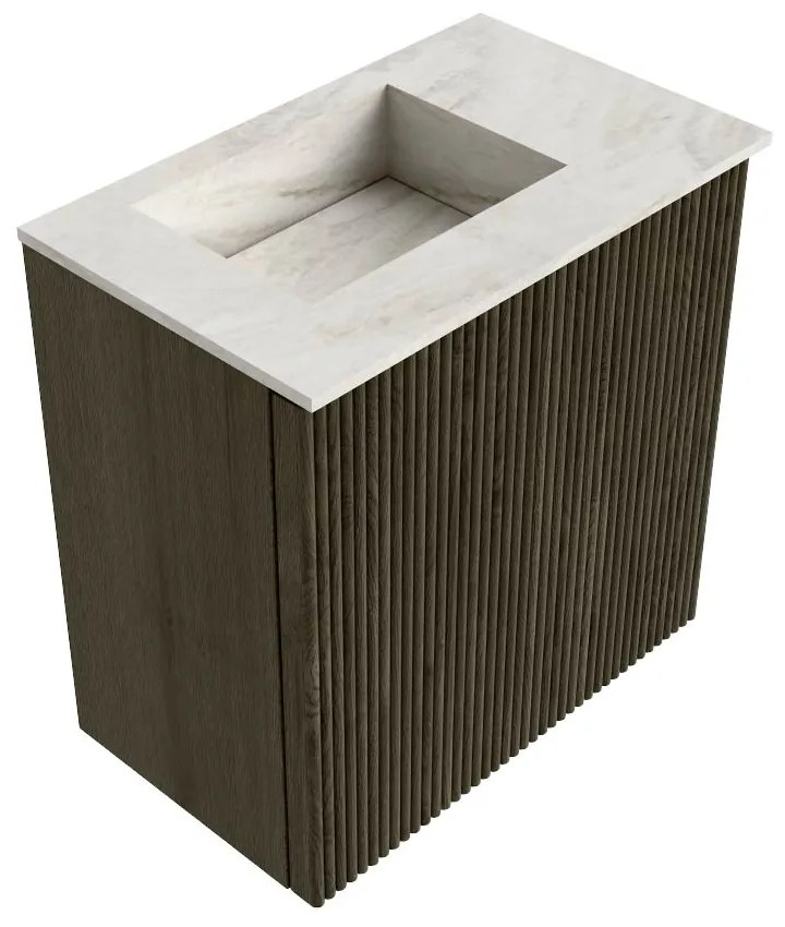 Mondiaz Joya DLux 40cm toiletmeubel shadow met wastafel faye links zonder kraangat ostra