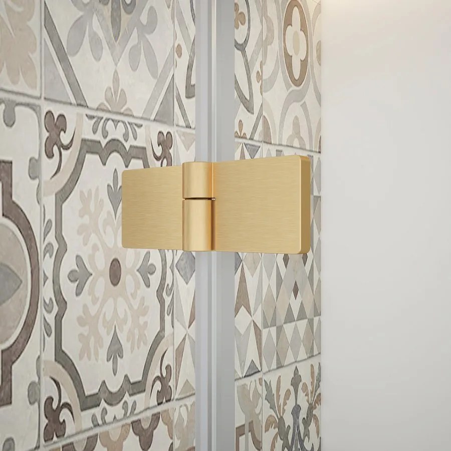 Gelco Trinity douchecabine met helder glas 80x80cm rechts goud