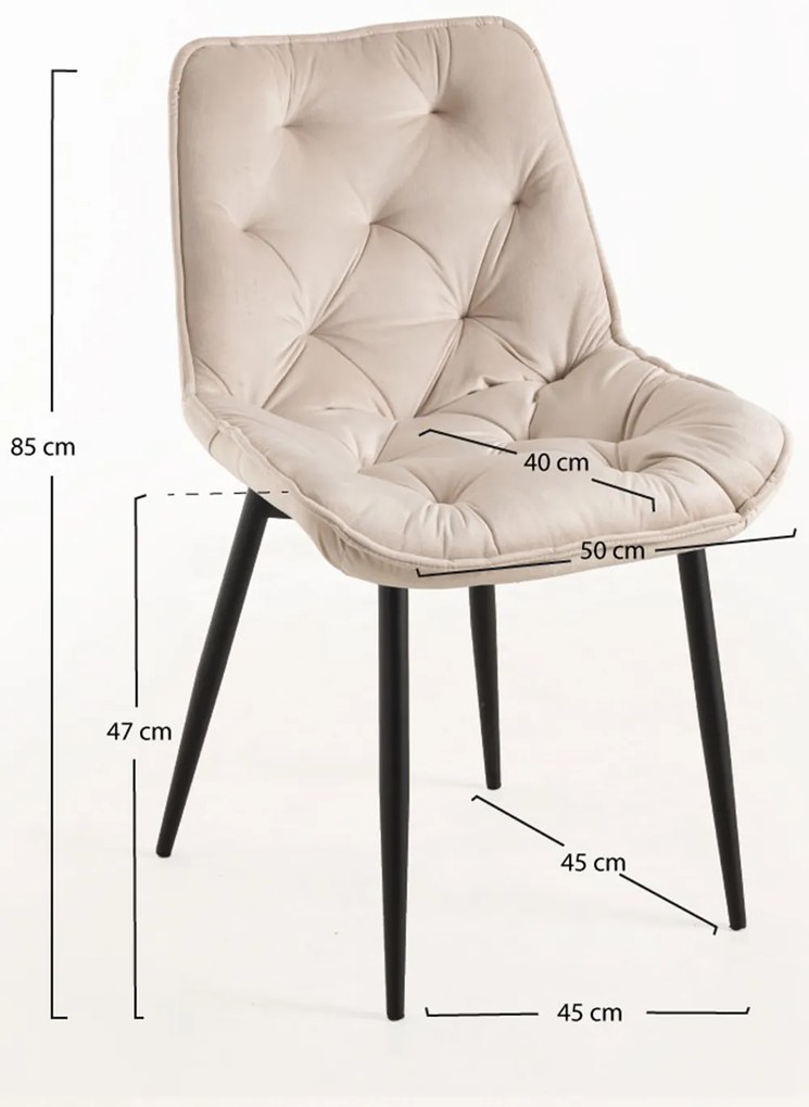 Set van 4 Miska fluwelen stoelen