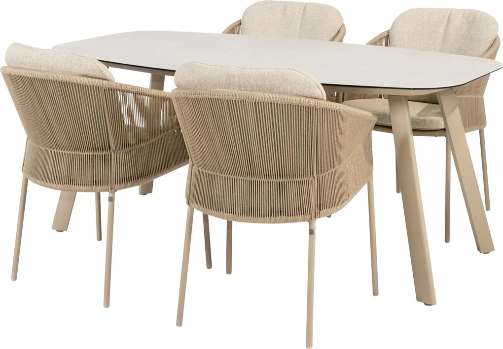 Manolo Florence dining tuinset 180x95xH75 cm 5 delig keramiek latte Taste 4SO