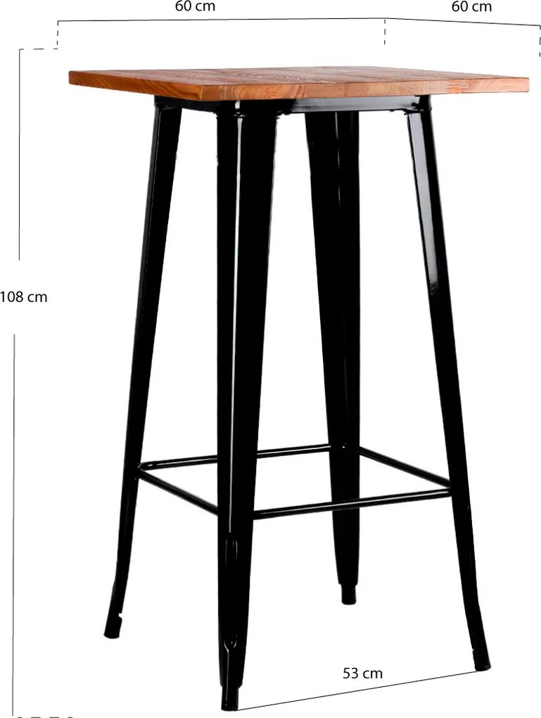 Hoge Torix Tafel Natuurlijk Hout 60 cm