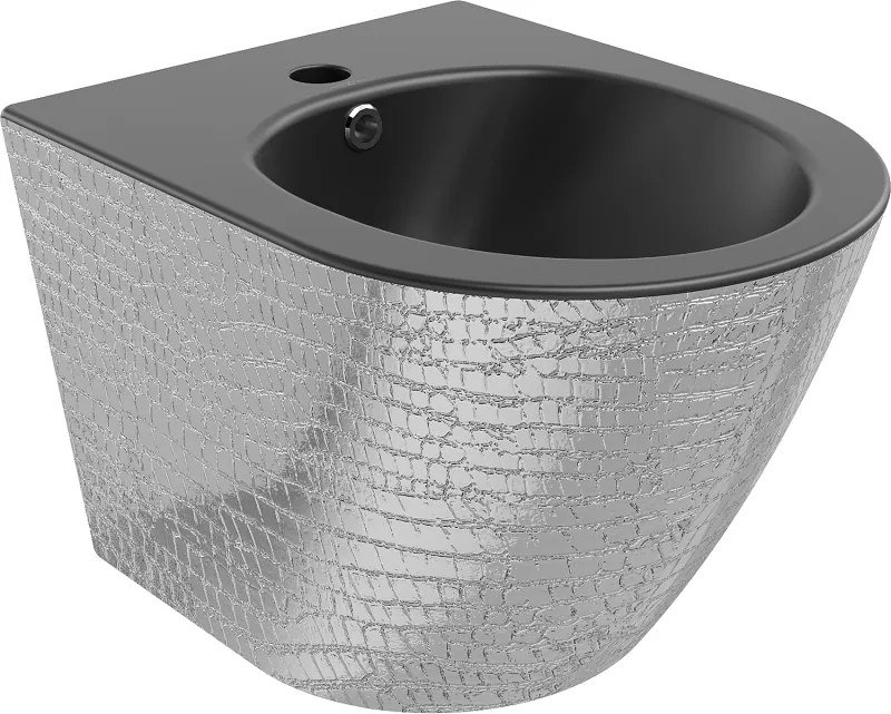 Mexen Lena hangend bidet, zwarte mat/zilveren schubben patroon - 35224872