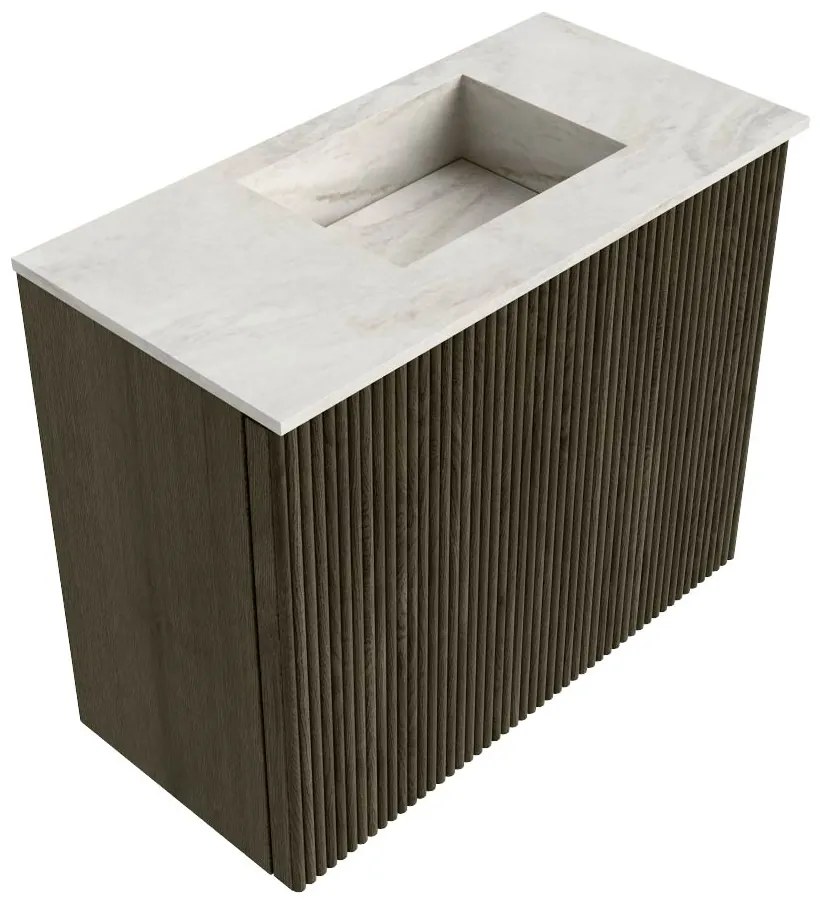 Mondiaz Joya DLux 50cm toiletmeubel shadow met wastafel faye rechts 1 kraangat ostra