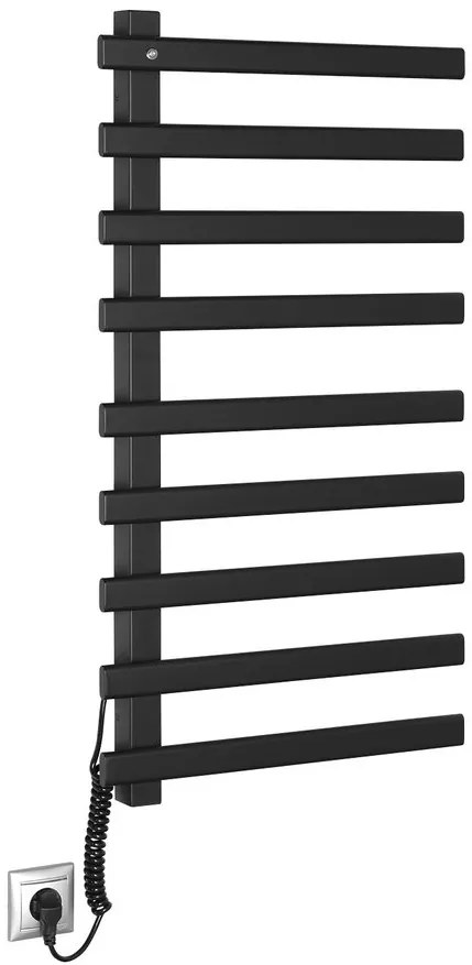 Sapho Elcor elektrische radiator mat zwart 48x92cm 128W