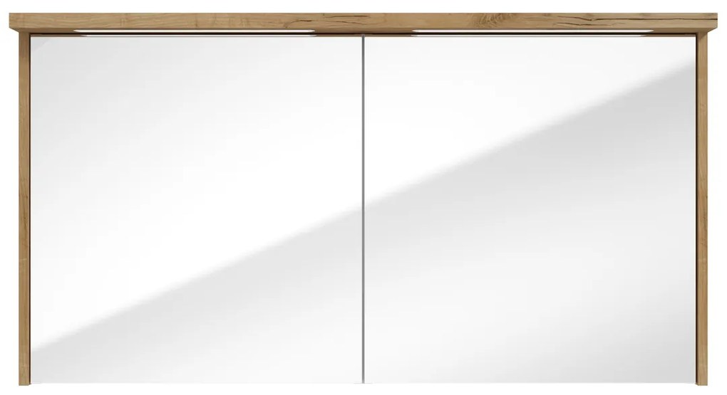 Fontana Grado spiegelkast met verlichting 117cm 2 deuren warm eiken