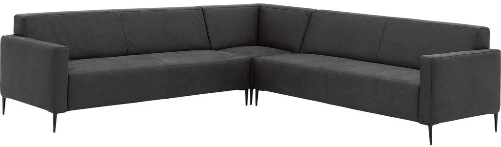 Goossens Key West antraciet, micro leer, 3-zits, modern design