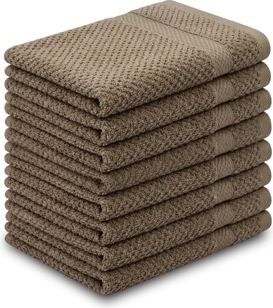 Gastendoek Popcorn Collectie – 8 stuks – 30×50 – nougat