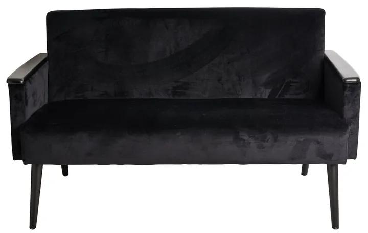 2-zits bankje Elisa - zwart - 137x76x79 cm