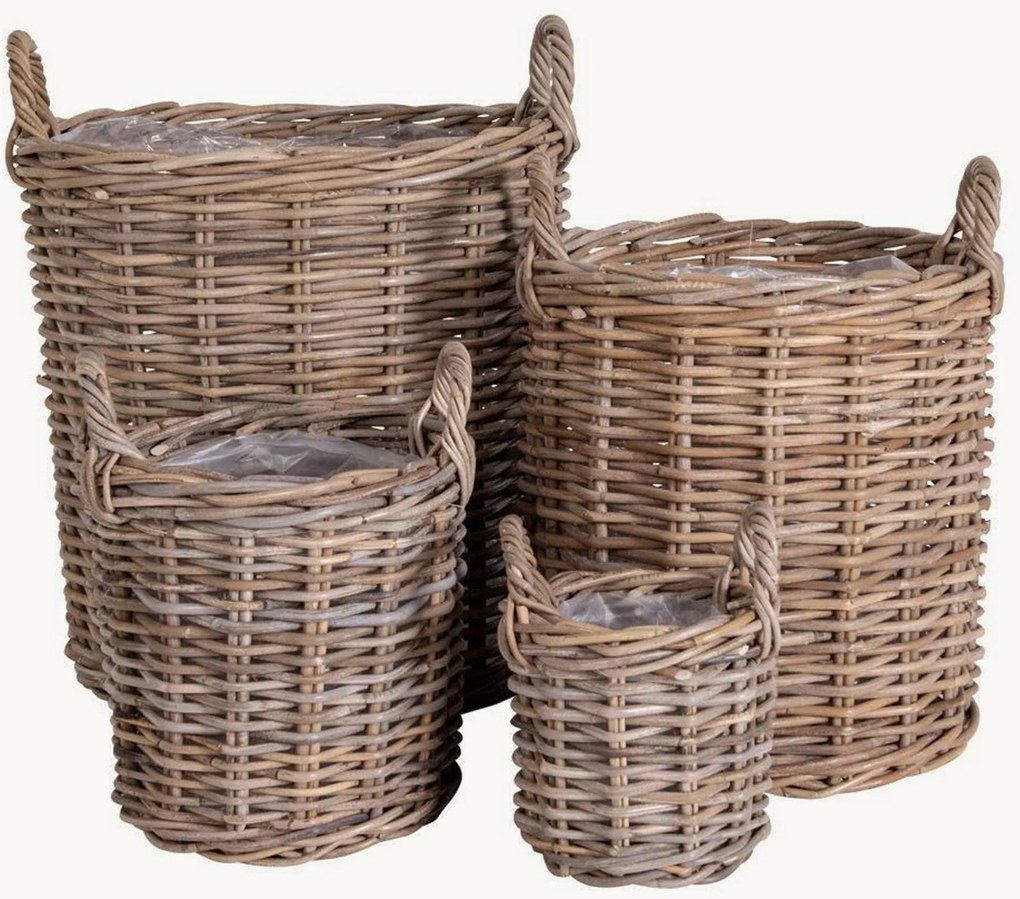 Plantenpotten Caor van rotan, 4-delig