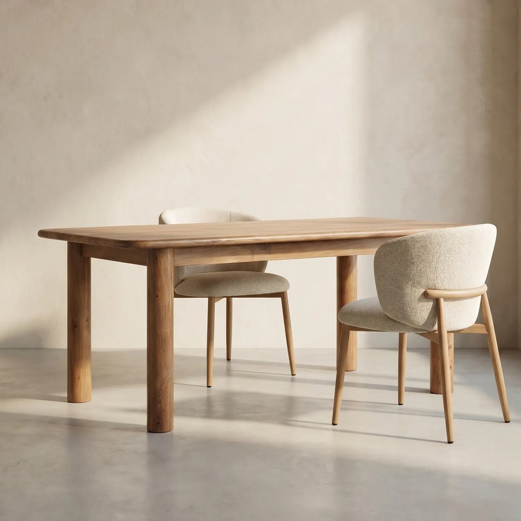 Eleonora Julian Retro Eettafel Van Acaciahout 240 Cm - 240 X 100cm.