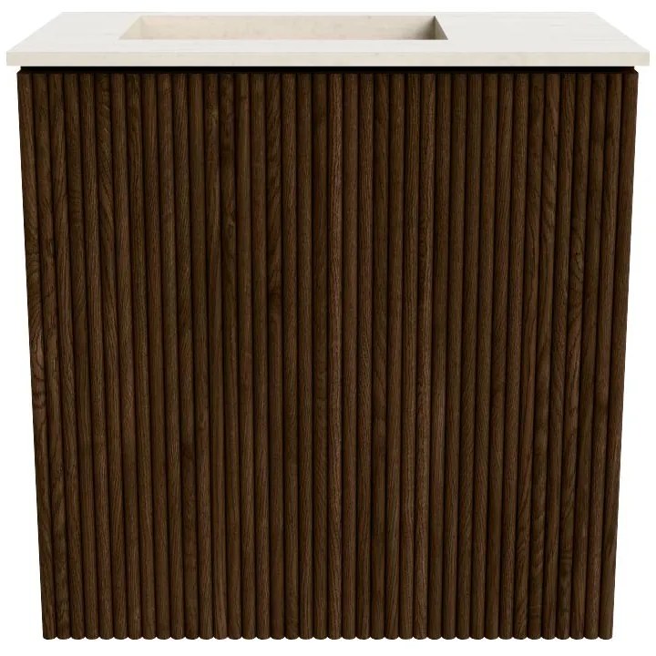 Mondiaz Joya DLux 40cm toiletmeubel walnut met wastafel faye links zonder kraangat meli