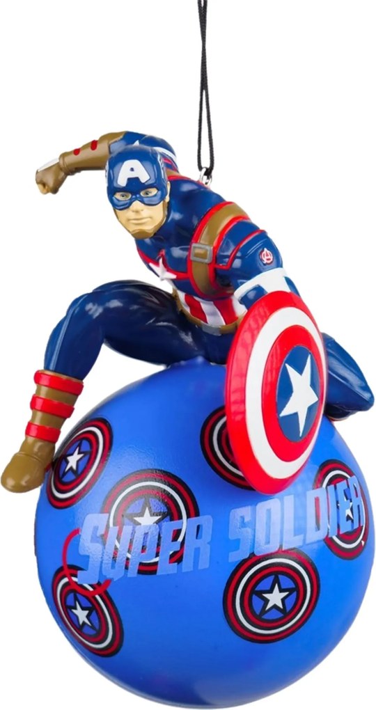 Kurt S. Adler - Disney©/Marvel© kerstornament - Captain American kerstbal - 12 cm