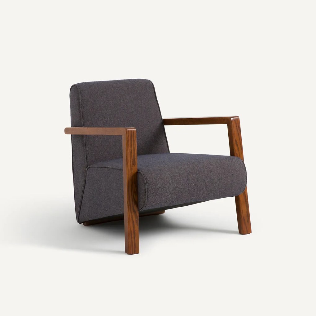 Fauteuil in wol en polyester Sanami