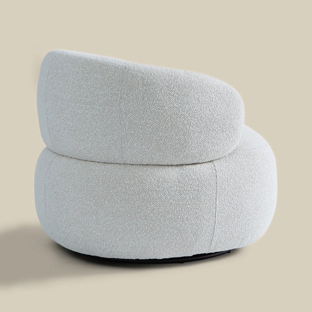 Draaibare Ronde Fauteuil Creme