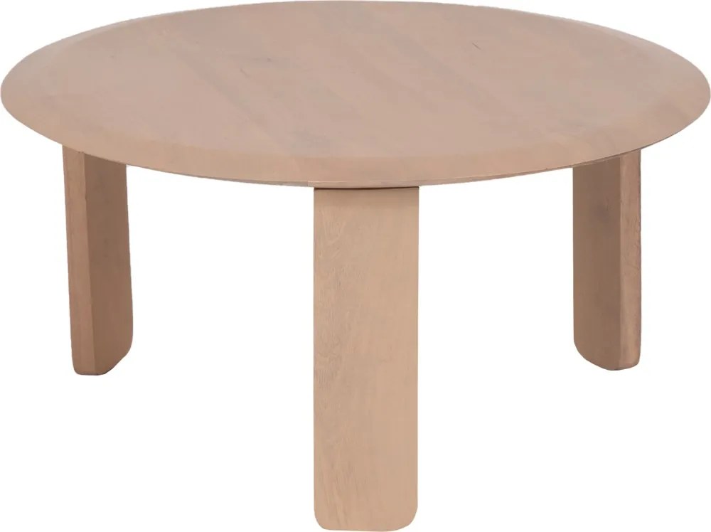 Set Van Twee Ronde Salontafels Naturel - 70 X 70cm.