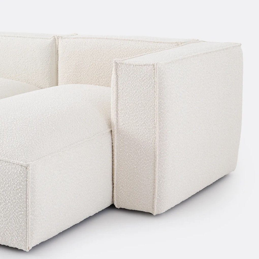 Modulaire hoekbank, rechts, in bouclé stof, SEVEN