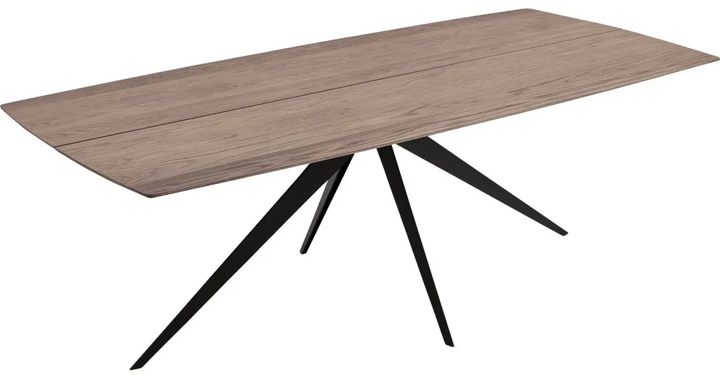 Goossens Excellent Eettafel Floyd, Semi rechthoekig 180 x 100 cm met split