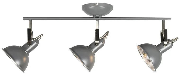 Industriële spot antraciet draai- en kantelbaar 3-lichts - Tommy