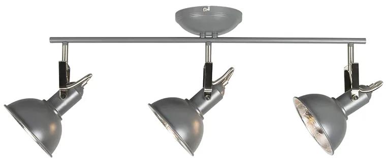 Industriële Spot / Opbouwspot / Plafondspot antraciet draai- en kantelbaar 3-lichts - Tommy Industriele / Industrie / Industrial E14 Binnenverlichting Lamp