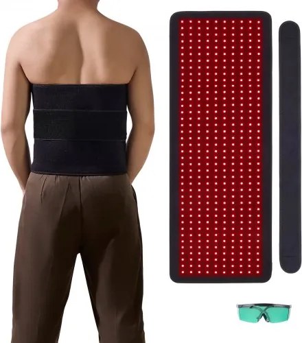 VEVOR Roodlichttherapiemat, 400 stuks 3-chip LED-lichttherapiemat met controller, 10 Hz puls, 5-30 min timer, 660 nm rood en 850 nm nabij-infrarood lichttherapiedeken voor pijnverlichting en huidgezondheid